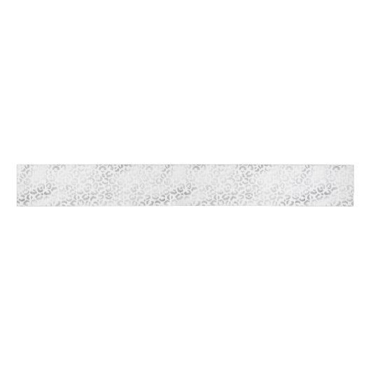 Silver White Leopard Print   Grosgrain Lint (Voorkant)