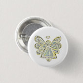 Silver White Light Guardian Angel Art Button Pins (Voorkant /achterkant)