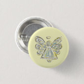 Silver White Light Guardian Angel Art Pin Button (Voorkant /achterkant)