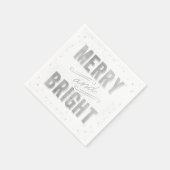 Silver & White Merry en Bright Winter Holiday Servet (Hoek)