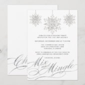 Silver & White Mix & Mingle Holiday Party Kaart (Voorkant / Achterkant)