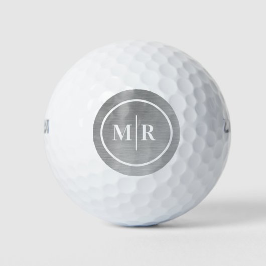 Silver White Monogram Initiaal Golf Balls Golfballen (Voorkant)
