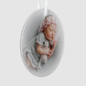 Silver White Photo-Ornament Ornament (voorkant)