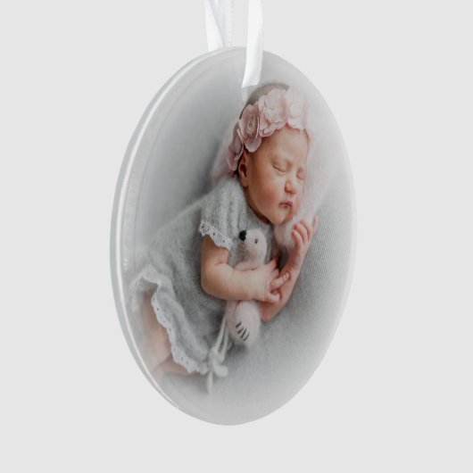 Silver White Photo-Ornament Ornament (voorkant)