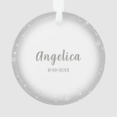 Silver White Photo-Ornament Ornament (achterkant)
