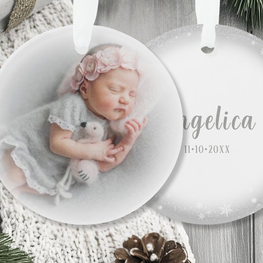 Silver White Photo-Ornament Ornament
