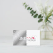 Silver White Red met glittersterren en monogram Visitekaartje (Staand voorkant)