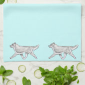 Silver White Siberian Husky Kitchen Towel Theedoek (Gevouwen)