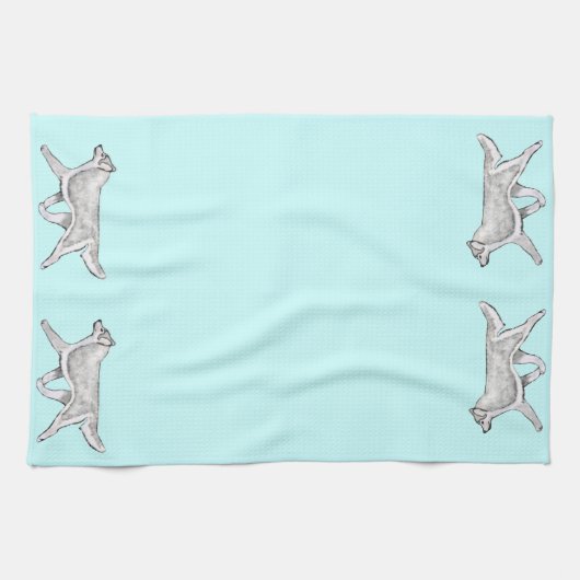 Silver White Siberian Husky Kitchen Towel Theedoek (Horizontaal)