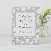 Silver White Snowflake Custom Holiday Kaart (Staand voorkant)