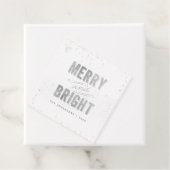 Silver & White Snowflake Merry and Bright Holiday Bedankjes Labels (In situ)