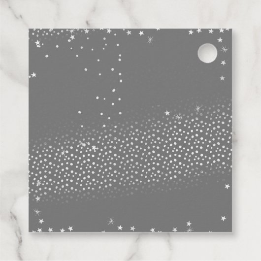 Silver & White Snowflake Merry and Bright Holiday Bedankjes Labels (Achterkant)