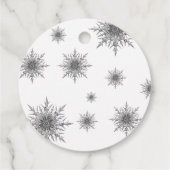 Silver White Snowflake-script kerst Bedankjes Labels (Achterkant)