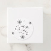 Silver White Snowflake-script kerst Bedankjes Labels (In situ)