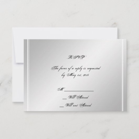 Silver White Snowflake Winter Response Card RSVP Kaartje (Voorkant)