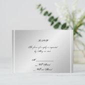 Silver White Snowflake Winter Response Card RSVP Kaartje (Staand voorkant)