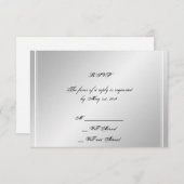 Silver White Snowflake Winter Response Card RSVP Kaartje (Voorkant / Achterkant)