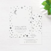 Silver White Star Moon Earring Ketting Display Visitekaartje (Bureau)