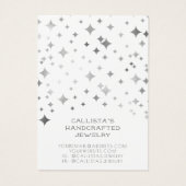 Silver White Star Moon Earring Ketting Display Visitekaartje (Achterkant)