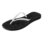 Silver White Stars en Flash op zwarte Teenslippers (Schuin)
