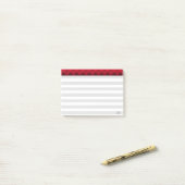 Silver & White Striped & Burgundy Header Post-it® Notes (Op bureau)
