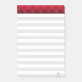 Silver & White Striped & Burgundy Header Post-it® Notes (Voorkant)