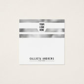 Silver White Stripes Logo Display Kaart (Voorkant)