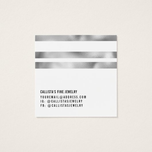 Silver White Stripes Logo Display Kaart (Achterkant)