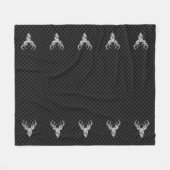 Silver White Tail Deal on Carbon Fibre Style Print Fleece Deken (Voorkant (Horizontaal))