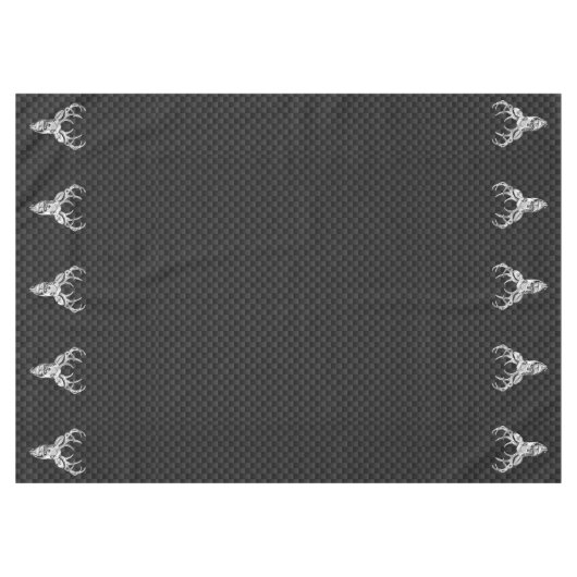 Silver White Tail Deal on Carbon Fibre Style Print Tafelkleed (Voorkant (Horizontaal))