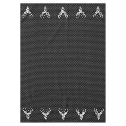 Silver White Tail Deal on Carbon Fibre Style Print Tafelkleed (Voorkant)