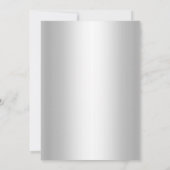 Silver White Vintage Glamor Wedding Invitation Kaart (Achterkant)