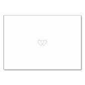 Silver White Wedding Table Kaart (Achterkant)