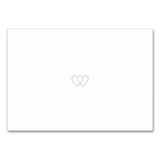 Silver White Wedding Table Kaart (Achterkant)