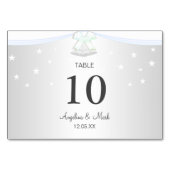 Silver White Wedding Table Kaart (Voorkant)