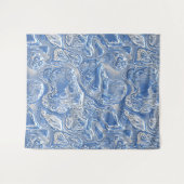 Silver White, wit, blauw, marmerpatroon Wandkleed (Voorkant (horizontaal))