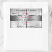 Silver White Wood Grain Product Labels roze harten (Tas)