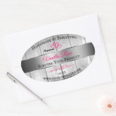 Silver White Wood Grain Product Labels roze harten (Envelop)