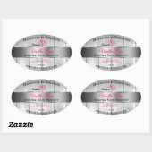 Silver White Wood Grain Product Labels roze harten (Vel)