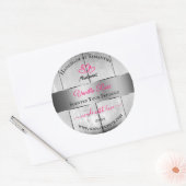 Silver White Wood Grain Product Labels roze harten (Envelop)