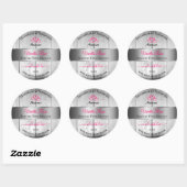 Silver White Wood Grain Product Labels roze harten (Vel)