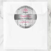 Silver White Wood Grain Product Labels roze harten (Tas)