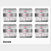 Silver White Wood Grain Product Labels roze harten (Vel)