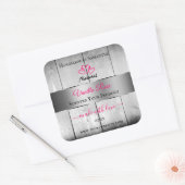 Silver White Wood Grain Product Labels roze harten (Envelop)