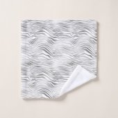 Silver White Zebra Print Bad Handdoek (Wasdoekje)