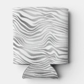 Silver White Zebra Print Blikjeskoeler (Achterkant)