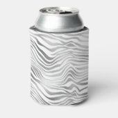 Silver White Zebra Print Blikjeskoeler (Blikje Achterkant)