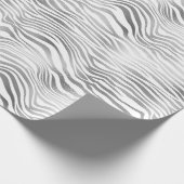 Silver White Zebra Print Cadeaupapier (Hoek)