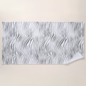 Silver White Zebra Print Strandlaken (Voorkant)