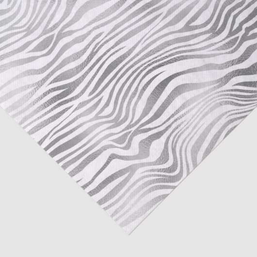 Silver White Zebra Print Tissuepapier (Detail)